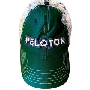 PELOTON Hat Green/Blue White Baseball Cap Snap Back Adjustable Hat Embroidered